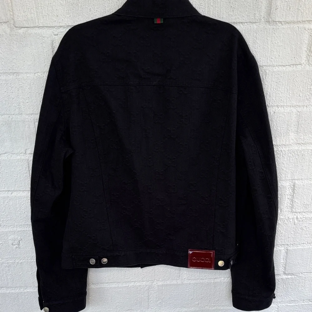 Gucci GG Logo Denim Jacquard jacket sz 54/XXL